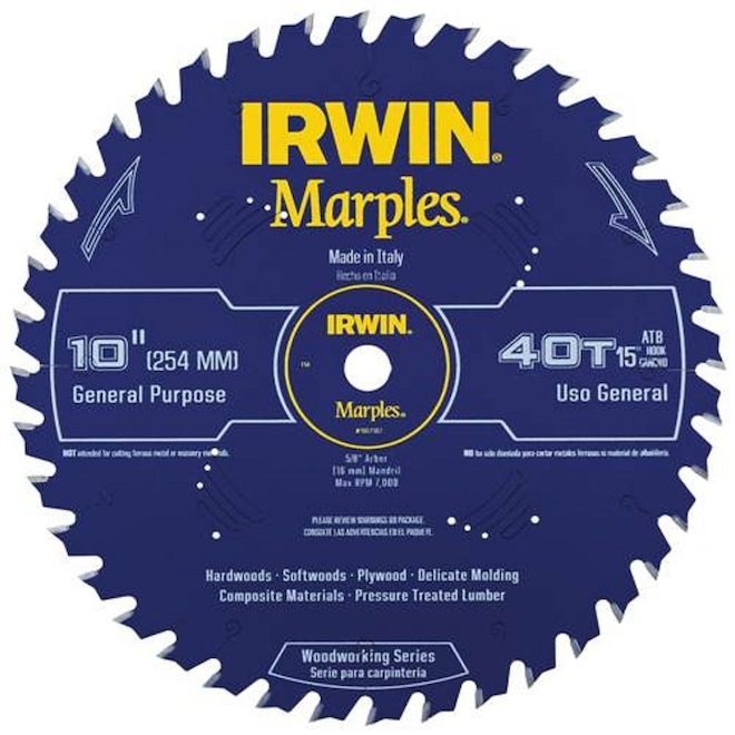 IRWIN Marples 10-in 40-Tooth General Purpose Circular Saw Blade