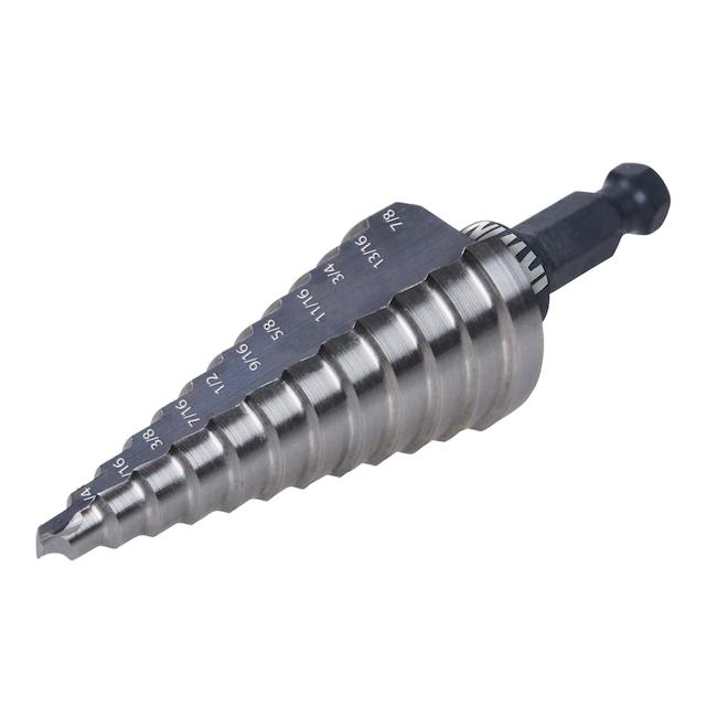 Irwin Unibit #4 12-Step Drill Bit - High Speed Steel - 3/16 to 7/8-in