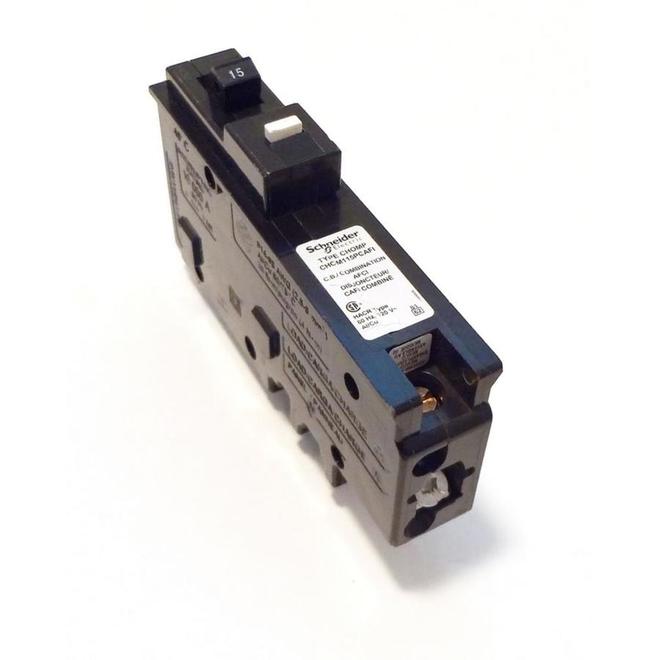 Homeline Schneider 15 Amp 1-Pole Combination Arc Fault Circuit Breaker