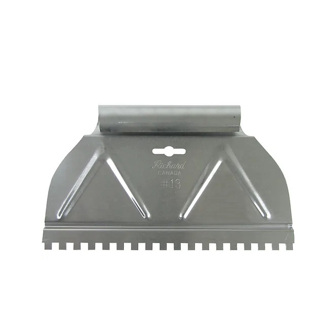 Richard Adhesive Spreader - 1/4-in Square Notch - Steel Blade - 9-in L