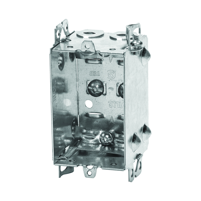 Iberville Device Box in Steel Gangable 3 x 2 x 2-in with 4 Pryouts