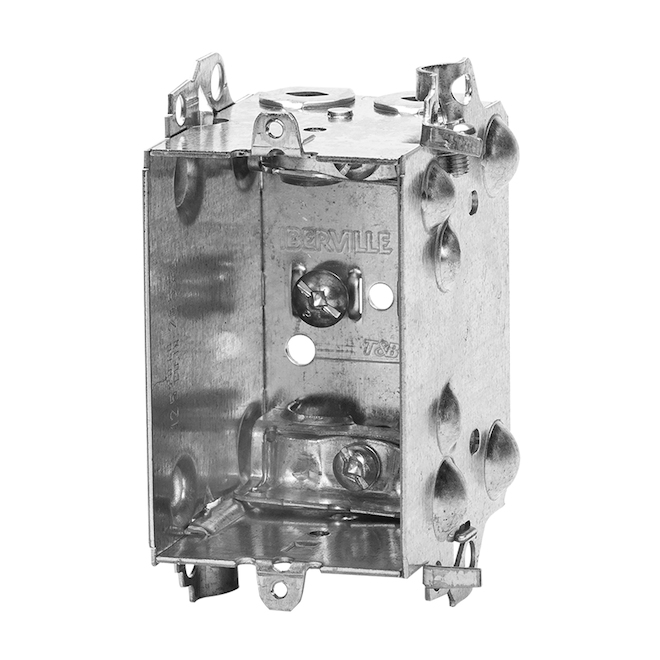 Iberville Device Box Gangable 3 x 2 x 2 1/2-in with Positioning Tabs and Pryouts