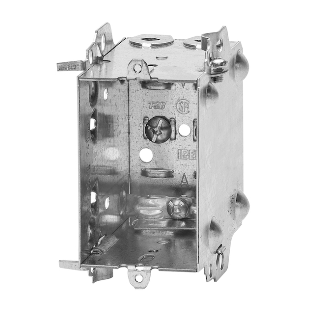 Iberville Device Boxes in Steel 3 x 2 x 3-in with Positioning Tabs and Prongs - Pack of 4