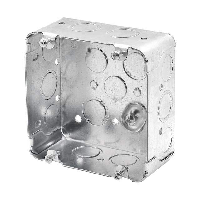 Iberville Square Boxes in Steel 4 x 2 1/8-in with Concentric Knockouts - Pack of 4