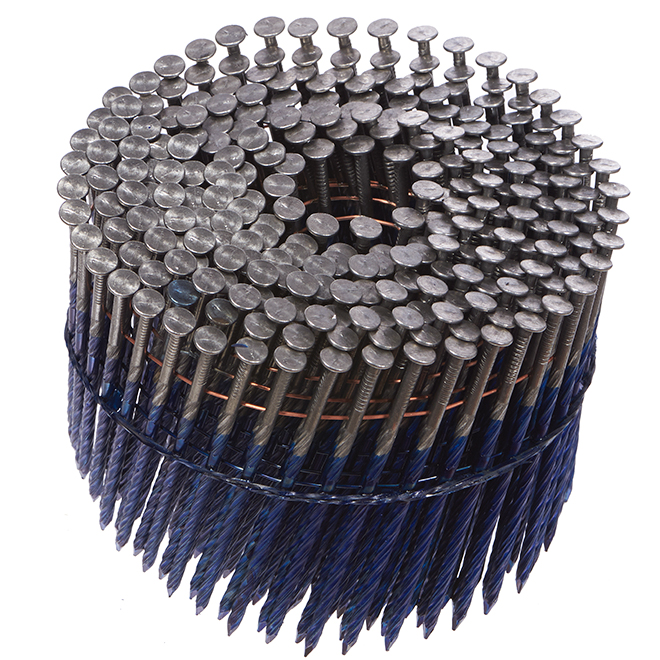 Foresto Galvanized Steel Coil Framing Nails - Sprial Shank - 1000 Per Pack - 3 1/4-in L x 0.113-in dia