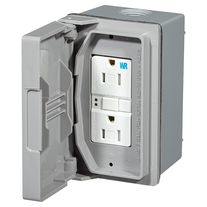 GFCI Weather Box - 15A 125V - Grey