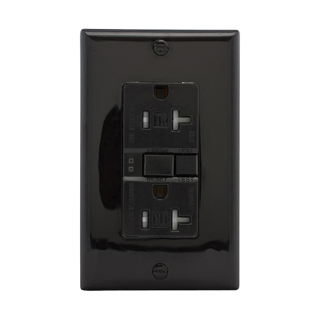 Eaton Dual GFCI Residential Outlet - Black - 20-Amp
