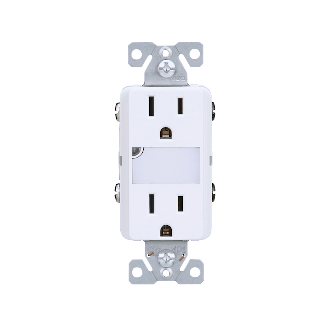 Eaton Double Receptacle with Programmable Nightlight 15-A 125-V - White