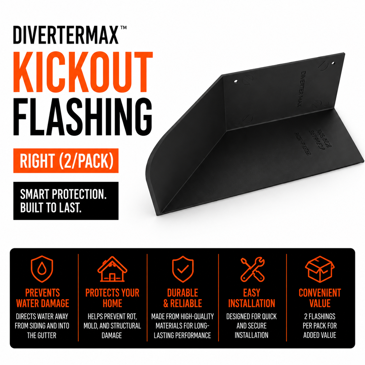 DiverterMAX Kickout Flashing - Right (2 pack)