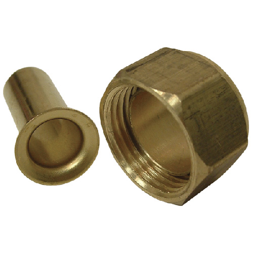 Compression Nut with Insert - Brass - 1/2"