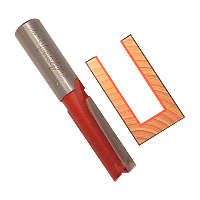 Freud Double Flute Straight Router Bit - Carbide-Tipped - 1 Per Pack - 2 1/8-in L x 1/2-in Dia