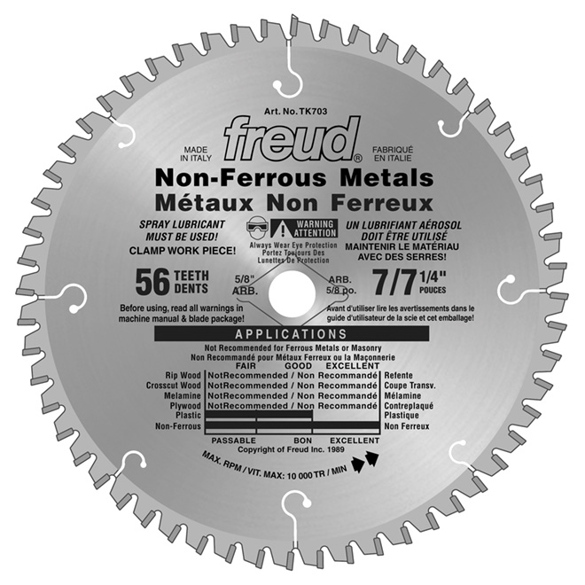 Freud Non-Ferrous Metal Circular Saw Blade - 7 1/4-in Dia - 56T - TiCo-Carbide Teeth