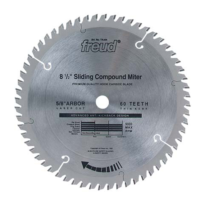 Freud Saw Blade - Sliding Mitre - 60 Teeth - Carbide