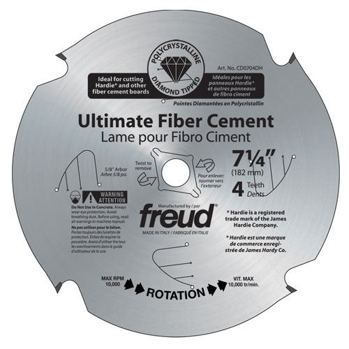 Freud Fiber Cement Saw Blade - 5/8-in Arbor dia - Steel - Single Direction - Bi-Metal