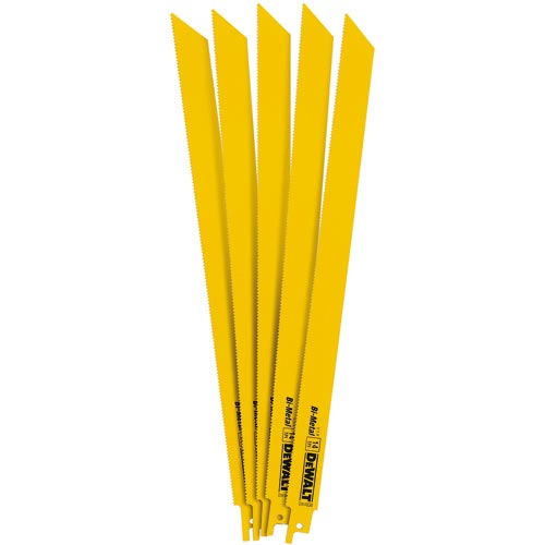 DEWALT Bi-Metal Cutting Reciprocating Saw Blades - 12-in L - 14 TPI - 5 Per Pack