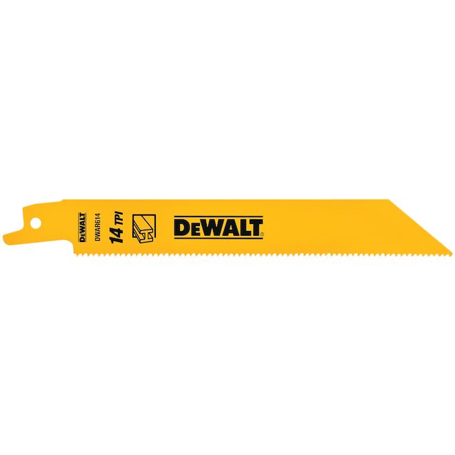 DEWALT Reciprocating Saw Blades - Bi-Metal - 6-in L - 14 TPI - Straight Back - 5 Per Pack