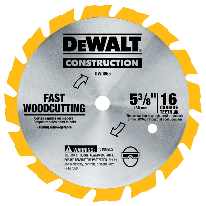 DEWALT 5-3/8-in 16 Teeth Carbide Circular Saw Blade - Individual