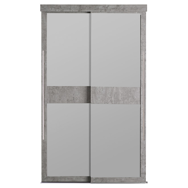 Colonial Elegance Sliding Closet Door - Frosted Opaque Glass - 60-in W x 80 1/2-in H