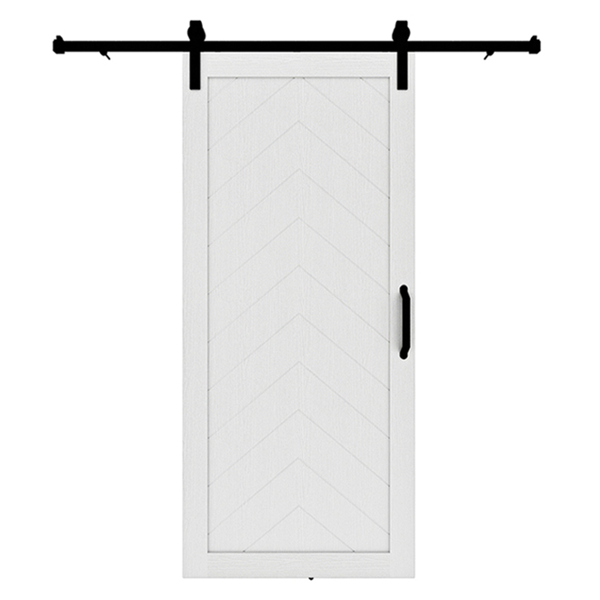 Colonial Elegance Herringbone Barn Door - Pine - 87-in - White