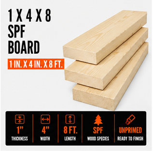 1-in x 4-in x 8-ft SPF