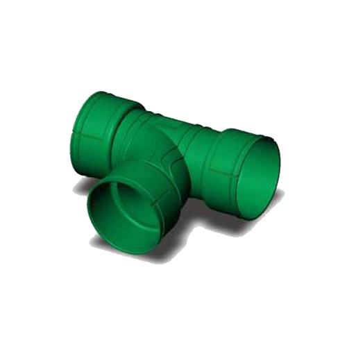 Soleno External Tee-Wye - High-density Polyethylene - Green - 4-in dia