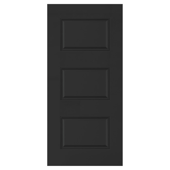 Dusco 3-Panel Steel Door with Polyurethane Foam Insulation - Black - ENERGY STAR® - 34-in W x 80-in H