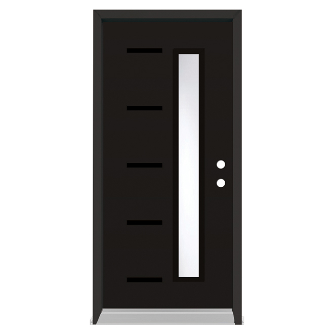 Dusco Doors Black Steel Entry Door Chesme and lefthand inswing - 34 x 80 x 7-1/4-in