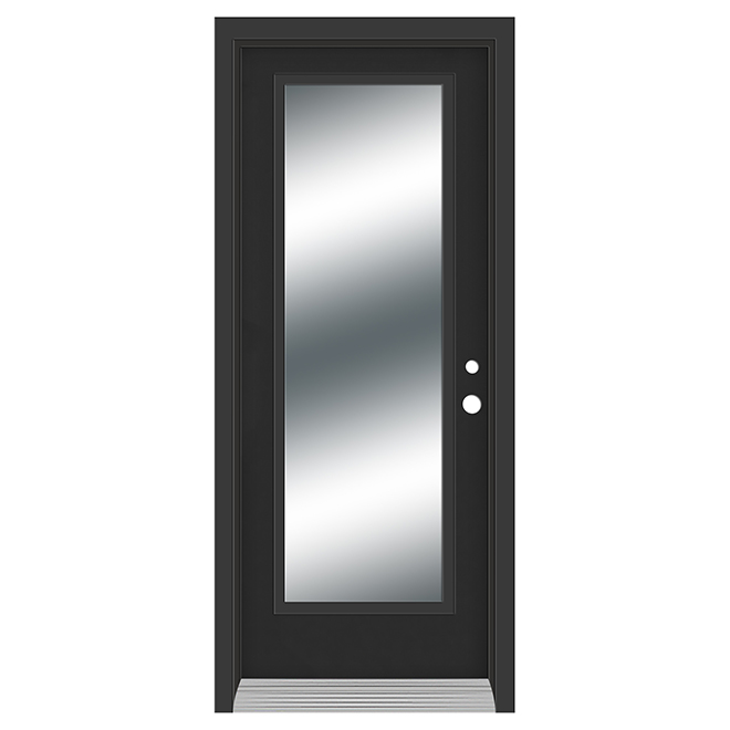 Dusco Doors Black Steel Entry Door full Light and Lefthand- 34 x 80 x 7-1/4-in