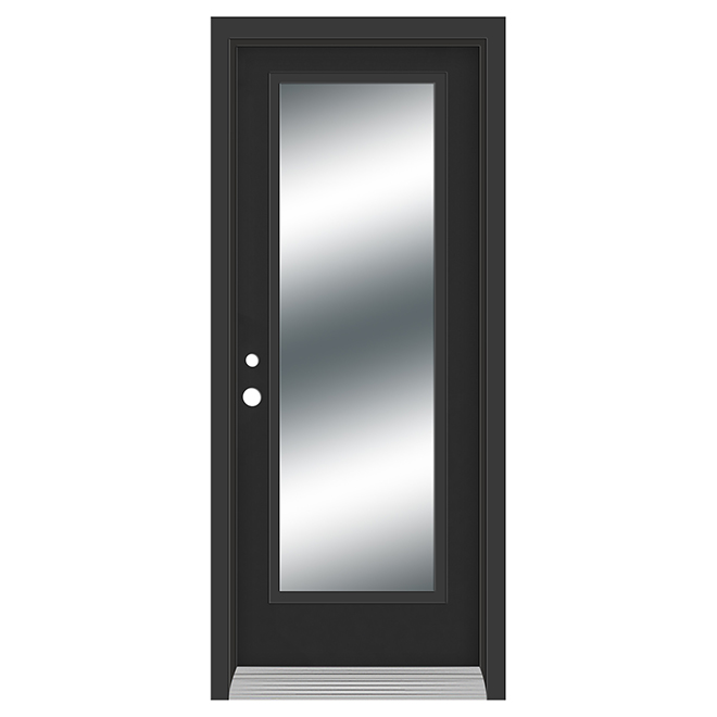 Dusco Doors Black Steel Entry Door full Light and Righthand - 34 x 80 x 7-1/4-in