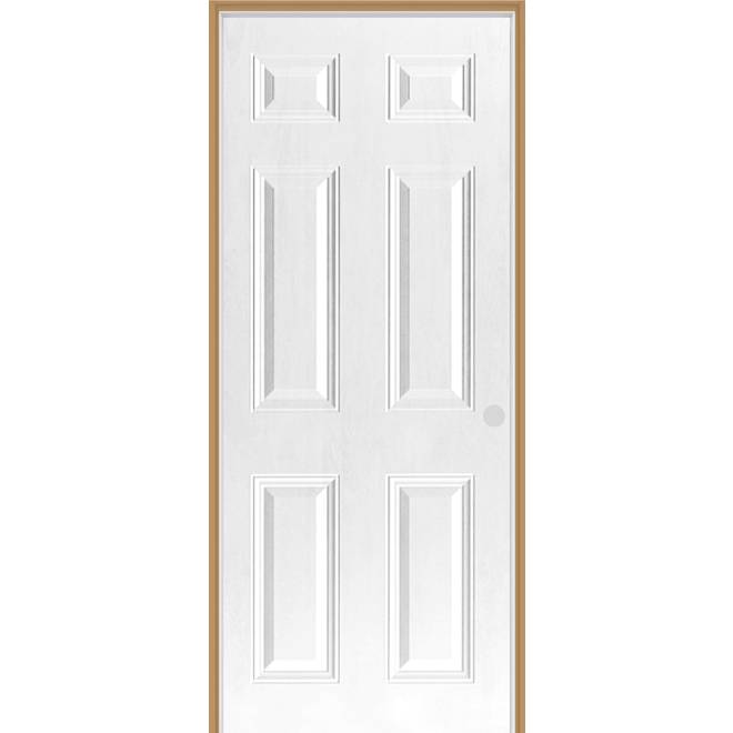 VALU+ White Steel Shed Door 6-Panel and Lefthand - 36 x 80 x 4-5/8-in