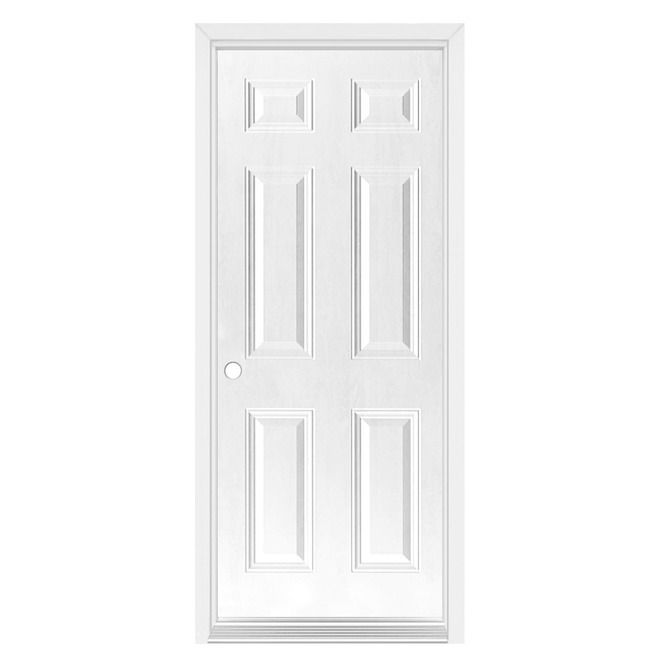 Dusco Doors White Steel Entry Door 6-Panel and Righthand - 32 x 80 x 7-1/4-in