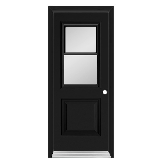 Dusco Doors Black Steel Entry Door ventlite and Lefthand - 32 x 80 x 7-1/4-in