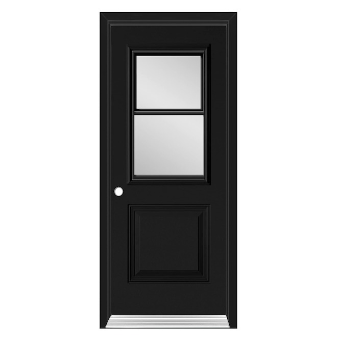 Dusco Doors Black Steel Entry Door ventlite and Righthand - 32 x 80 x 7-1/4-in