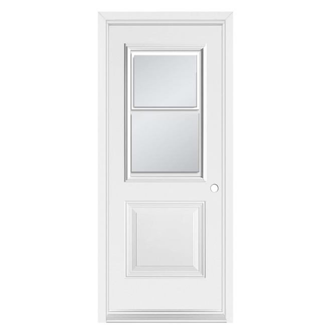 Dusco Doors White Steel Entry Door ventlite and Lefthand - 34 x 80 x 7-1/4-in