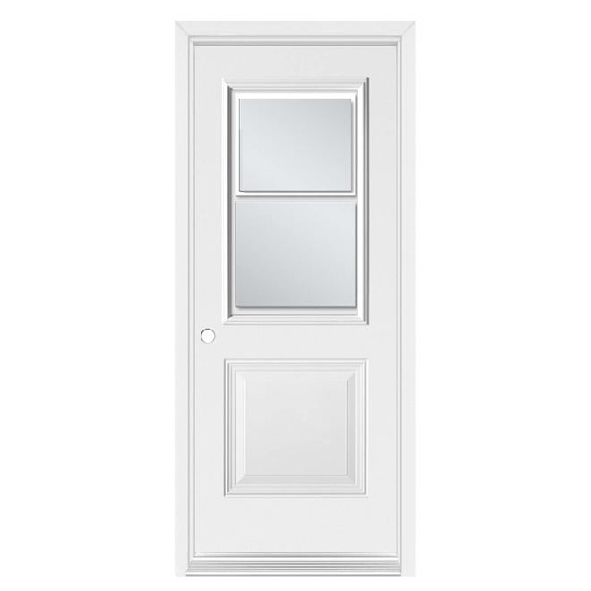 Dusco Doors White Steel Entry Door ventlite and Righthand - 34 x 80 x 7-1/4-in