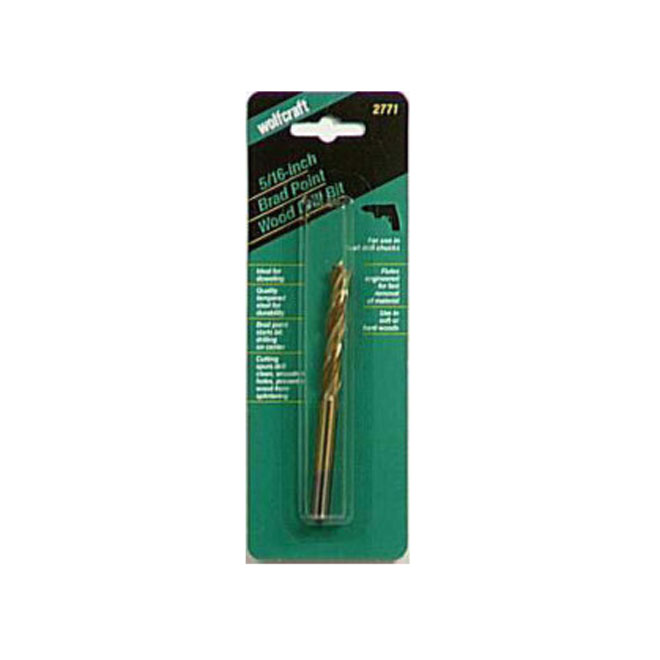 Wolfcraft Wood Drill Bit - 5/16-in Dia - Brad Point Tip - Round Shank
