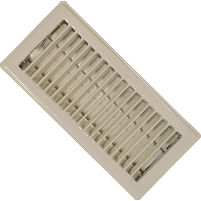 Imperial Louvered Floor Register - Almond - Painted Steel - 3-in W x 10-in L