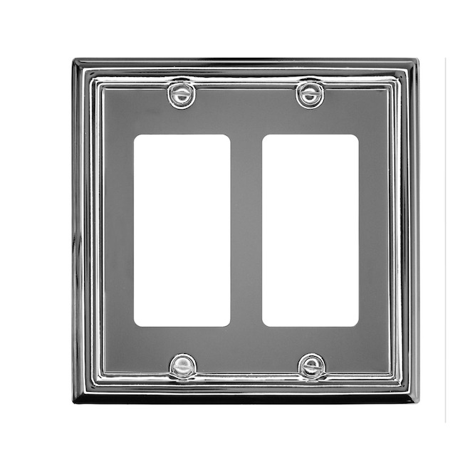 Atron 2-Gang 1-Pack Chrome Decorator Standard Wall Plate