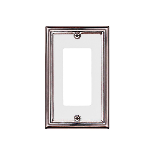 Atron 1-Gang 1-Pack White and Nickel Decorator Standard Wall Plate