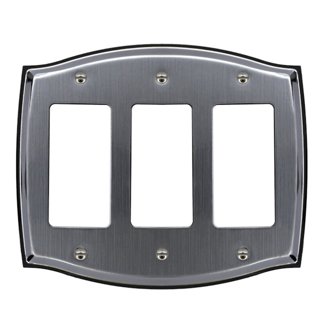 Atron 3-Gang 1-Pack Chrome Decorator Standard Wall Plate