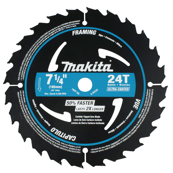 Makita Framing Circular Saw Blade - 7 1/4-in D - 24 Tooth - 15° Hook Angle