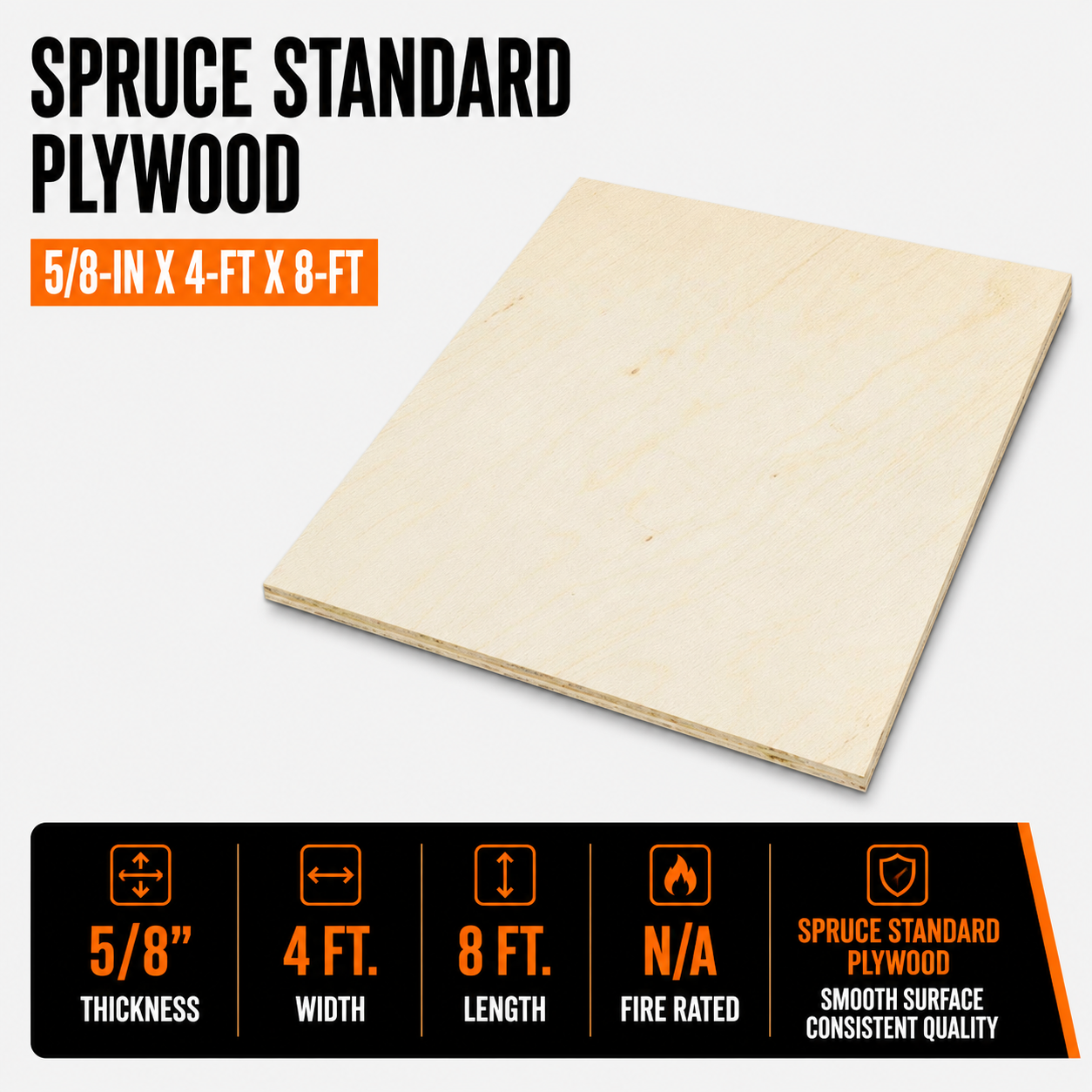 5/8-in x 4-ft x 8-ft Plywood Spruce Standard