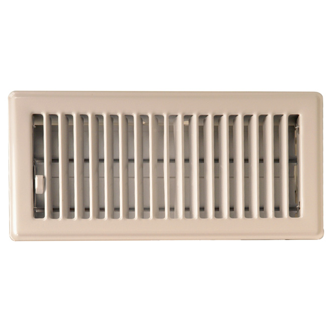Imperial Louvered Steel Floor Register - Beige - Rustproof Polystyrene Body - 4-in W x 12-in L