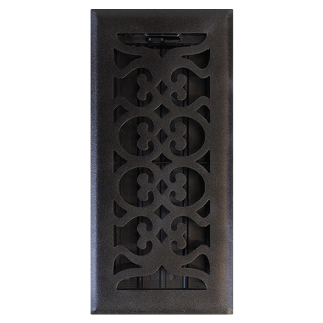 Imperial Victorian Steel Floor Register - Matte Black - Rustproof Polystyrene Body - 4-in W x 10-in L