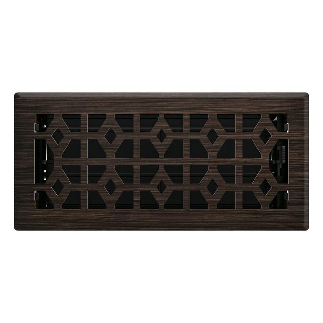 IMPERIAL 4-in x 10-in Oil Rubbed Bronze Templar Steel Floor Register
