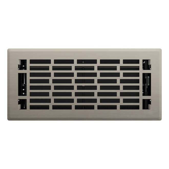 Imperial 4-in x 10-in Geneva Brushed Nickel Steel Floor Register
