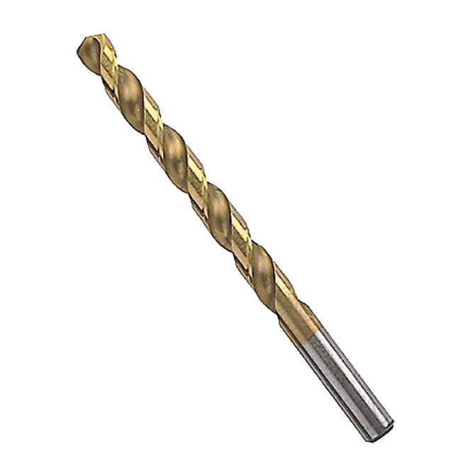 Bosch Titanium-Coated Drill Bit - 1/4-in Dia x 4-in L - 3-Flat Shank - Double Flute
