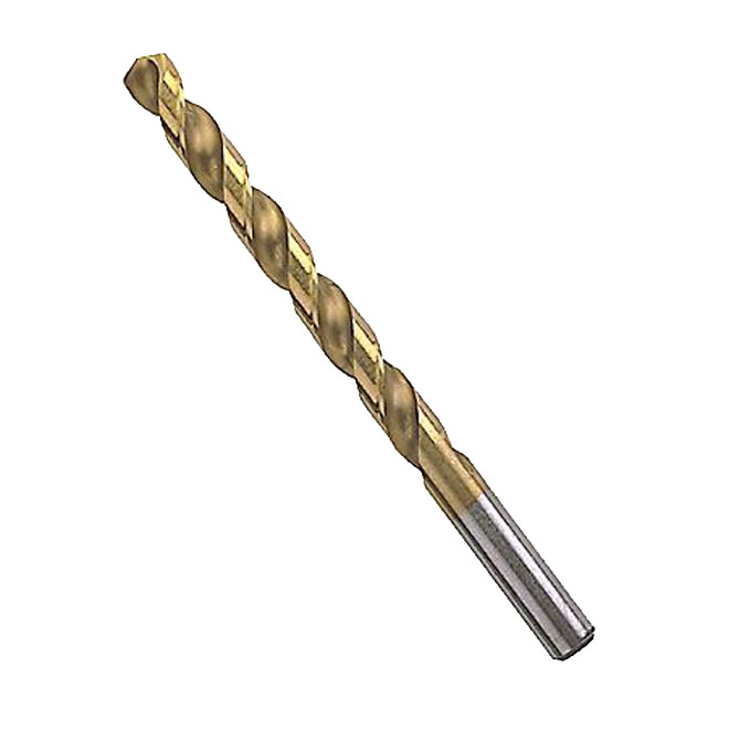 Bosch Titanium-Coated Twist Drill Bit - 3/8-in dia x 5-in L - 3-Flat Shank - 135° Split Point - Jobber Length