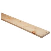Knotty White Pine Board - Unfinished - Soft Wood - 6-ft L x 10-in W x 2-in T