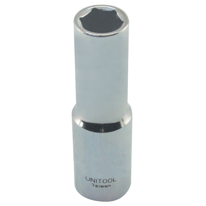 Unitool Deep Socket - Chrome Finish - Steel - 1/2-in Drive x 3/8-in W - 1 Per Pack